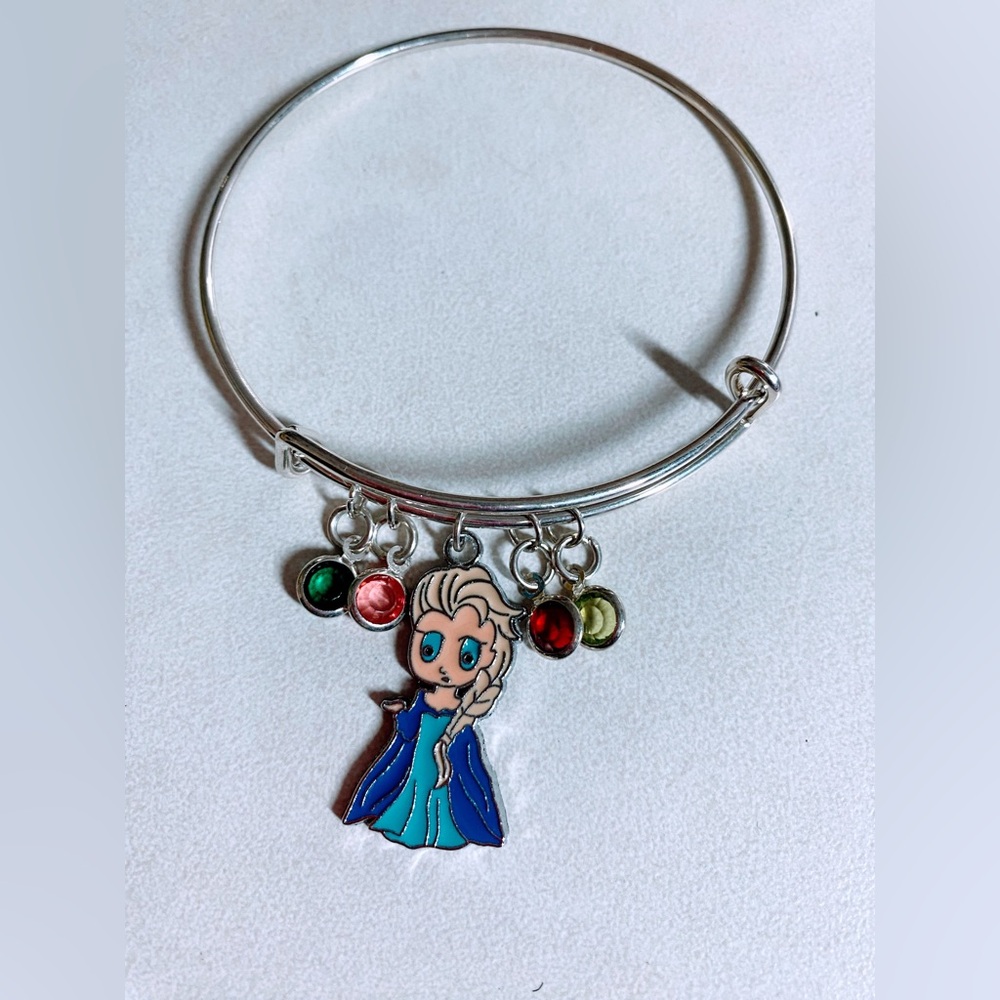 Frozen Elsa charm bangle bracelet